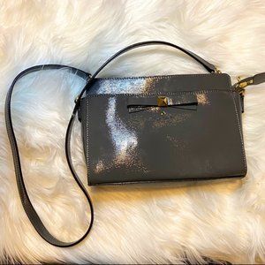 Kate Spade Gray Patent Leather Crossbody Purse
